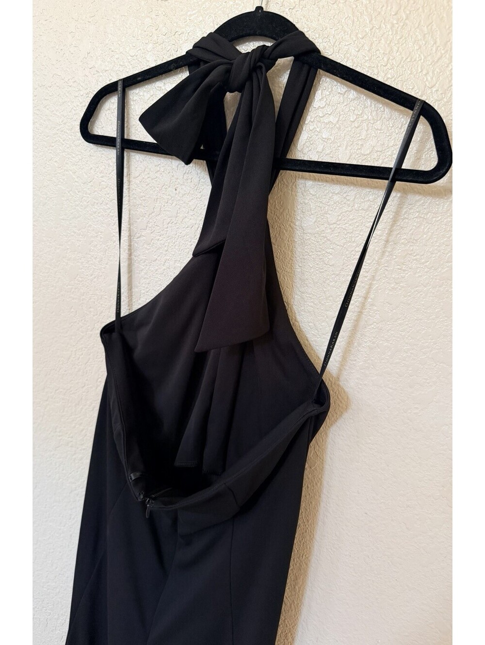 New Donna Karan Sleeveless Midi A-Line Halter Dress In Black Size 12 $199 - Picture 7 of 10